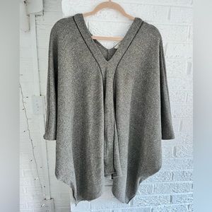 Like new Jade, by Jane Poncho, gray with black threading